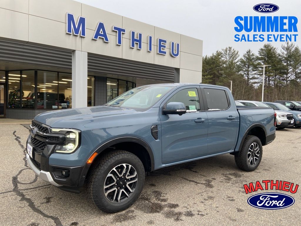 Blue (Azure Gray Metallic) 2024 Ford Ranger Pickup Truck Four-Wheel Drive Automatic