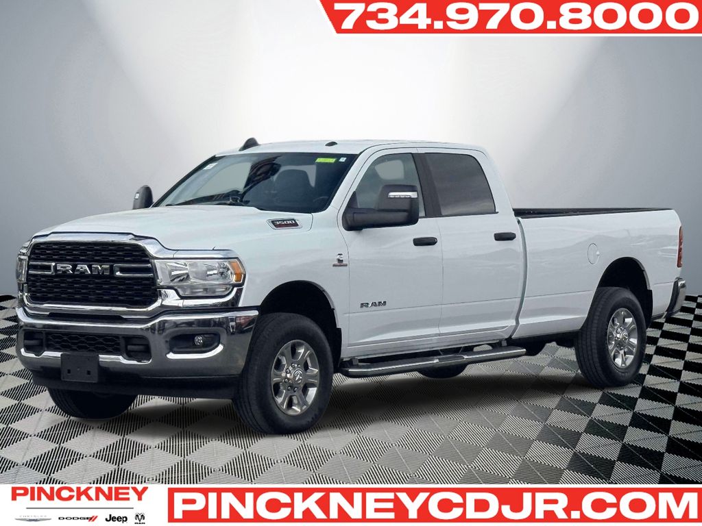 Bright White Clearcoat 2024 RAM 3500 Big Horn Crew Cab LB 4WD Pickup Truck Four-Wheel Drive 6-Speed Automatic