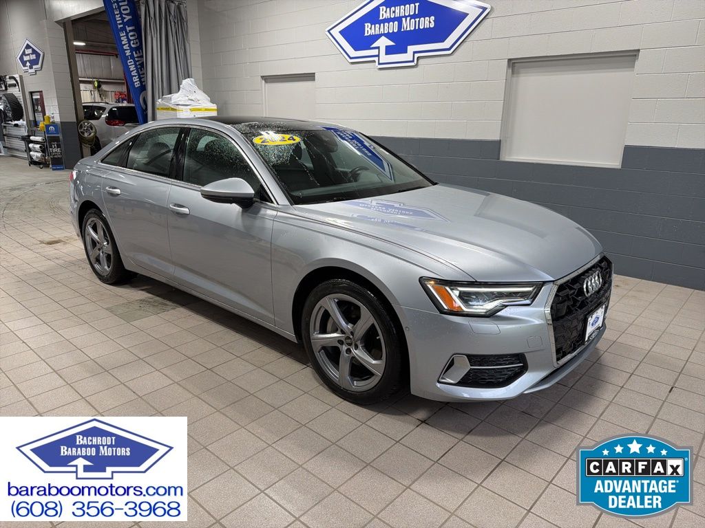 Silver 2024 Audi A6 quattro Premium Plus 45 TFSI Sedan All-Wheel Drive 7-Speed Automatic
