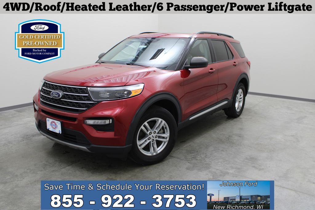 Red Metallic 2022 Ford Explorer XLT AWD SUV / Crossover All-Wheel Drive Automatic