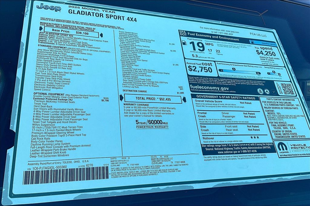 2025 Jeep Gladiator Sport Gray at Texan Dodge Chrysler Jeep Ram