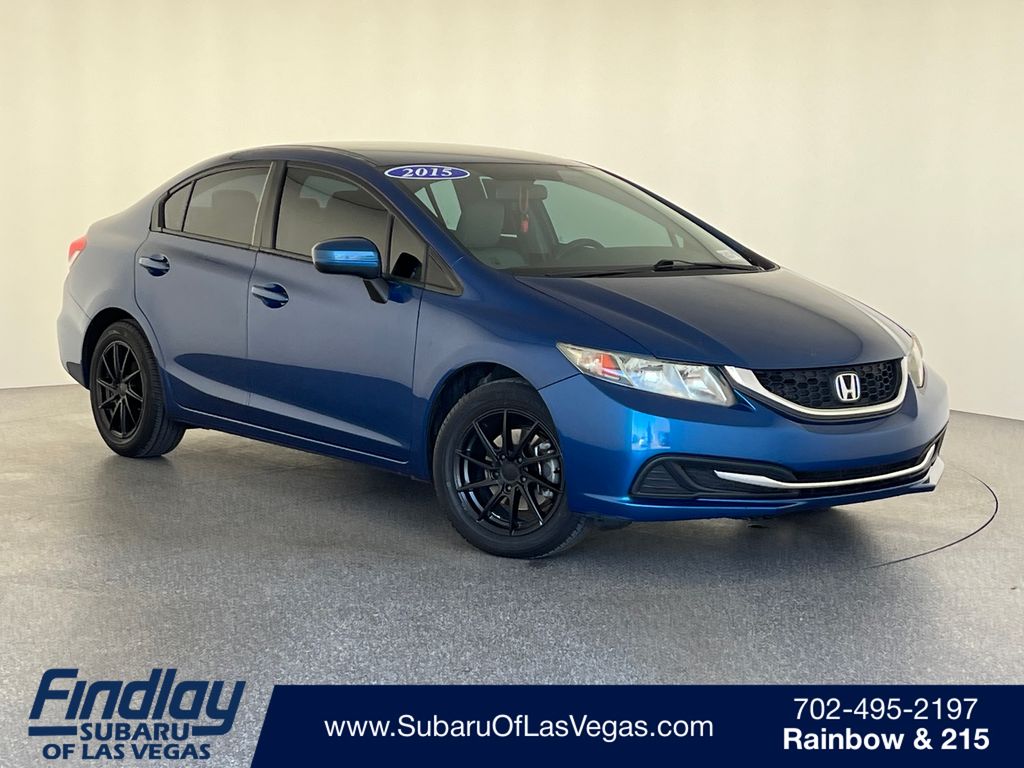 Dyno Blue Pearl 2015 Honda Civic LX Sedan Front-Wheel Drive Continuously Variable Transmission