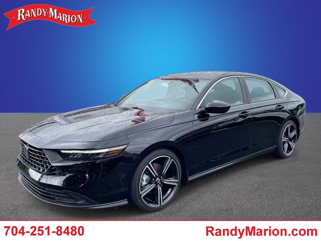 Black 2023 Honda Accord Hybrid Sedan Front-Wheel Drive Continuously Variable Transmission