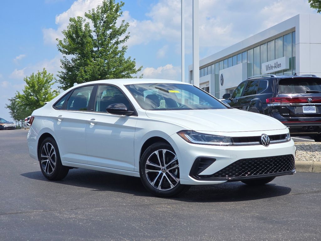 Pure White 2025 Volkswagen Jetta Sedan Front-Wheel Drive 8-Speed Automatic