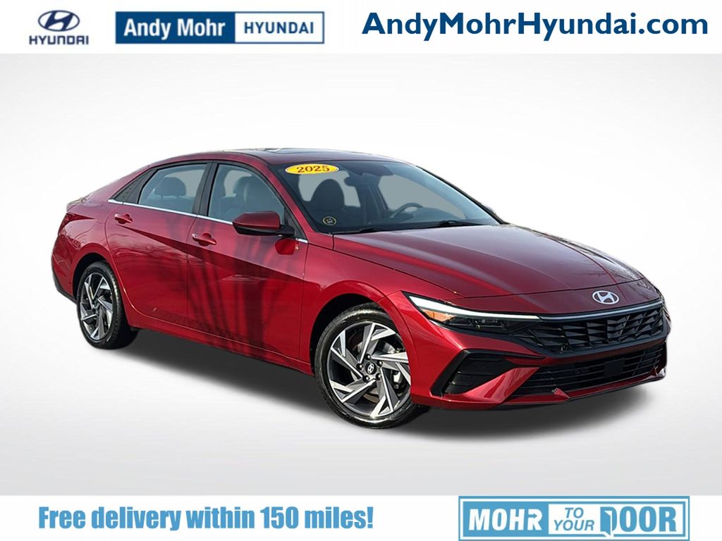 Ultimate Red 2025 Hyundai Elantra Sedan Front-Wheel Drive Continuously Variable Transmission