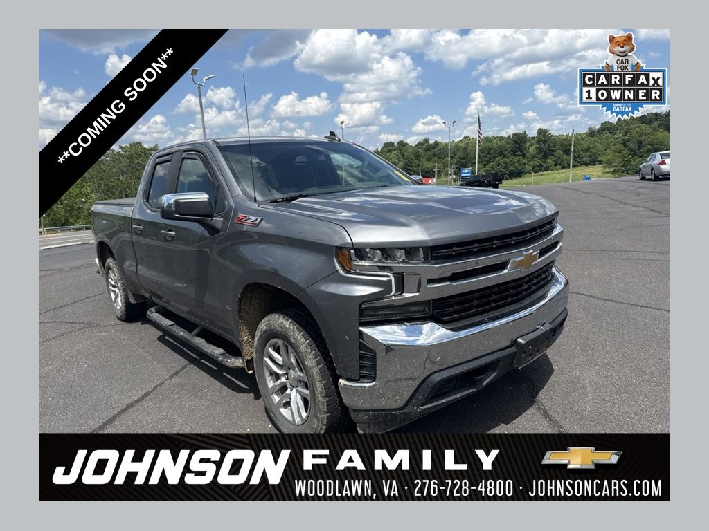 Gray (Satin Steel Metallic) 2021 Chevrolet Silverado 1500 LT Double Cab 4WD Pickup Truck Four-Wheel Drive 8-Speed Automatic