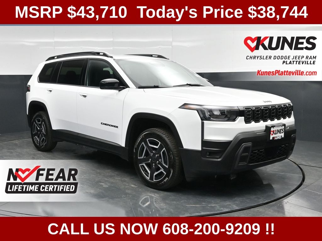 Bright White Clearcoat 2026 Jeep Cherokee SUV / Crossover Four-Wheel Drive Continuously Variable Transmission