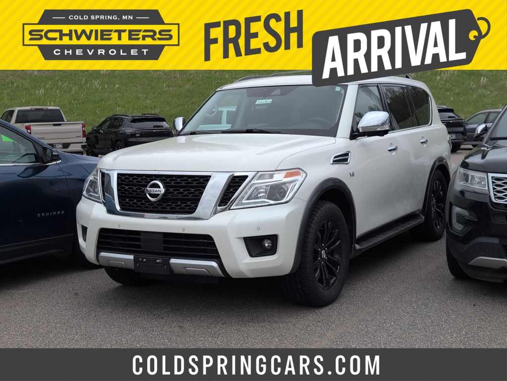 Pearl White 2018 Nissan Armada Platinum 4WD SUV / Crossover Four-Wheel Drive 7-Speed Automatic