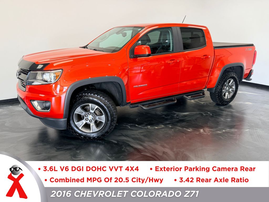 Inferno Orange Metallic 2016 Chevrolet Colorado Pickup Truck Four-Wheel Drive 6-Speed Automatic