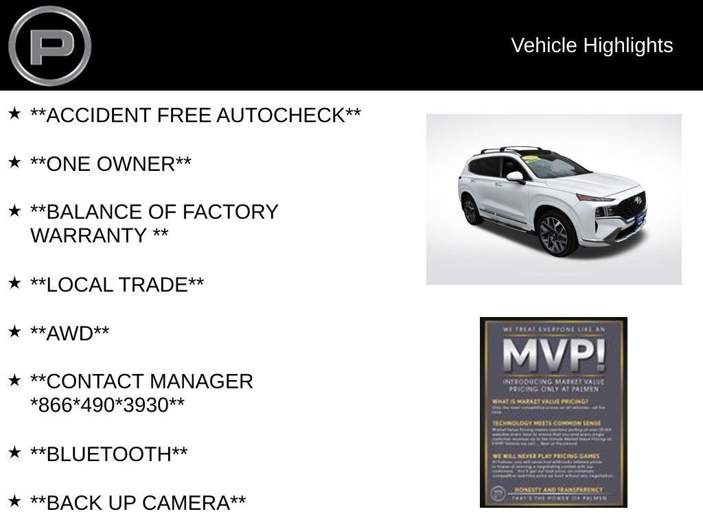 2022 Quartz White Hyundai Santa Fe Calligraphy AWD SUV