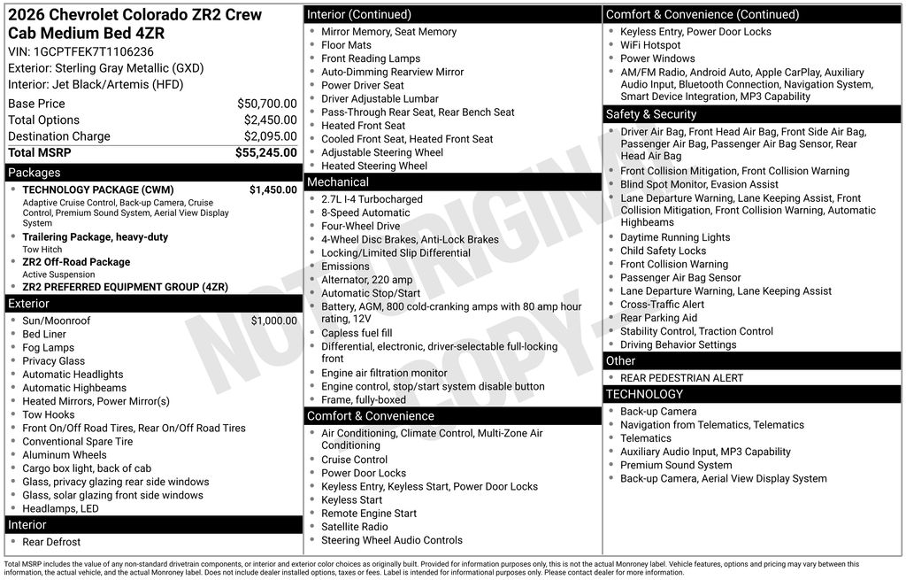 Used 2026 Gray Chevrolet ZR2 image 6