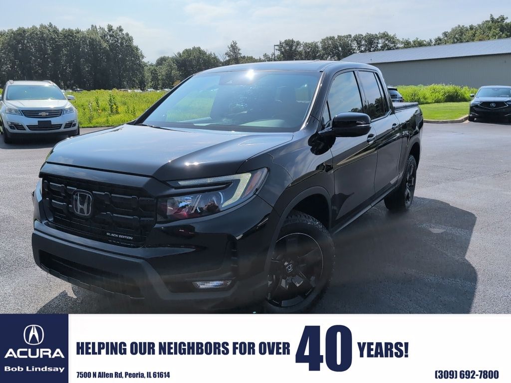 Crystal Black Pearl 2025 Honda Ridgeline Pickup Truck All-Wheel Drive 9-Speed Automatic