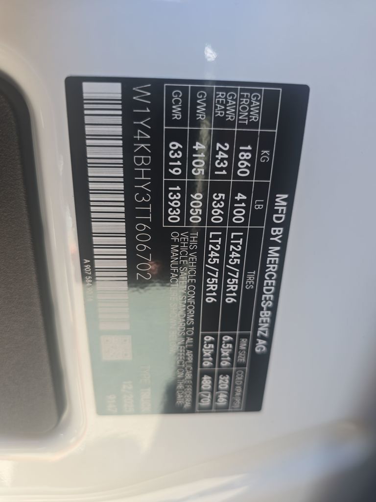 2026 Mercedes-Benz Sprinter 2500 Cargo 144 WB White at John Sisson Motors