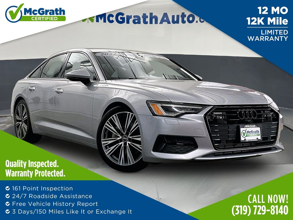 Silver Metallic 2022 Audi A6 Sedan All-Wheel Drive 7-Speed Automatic