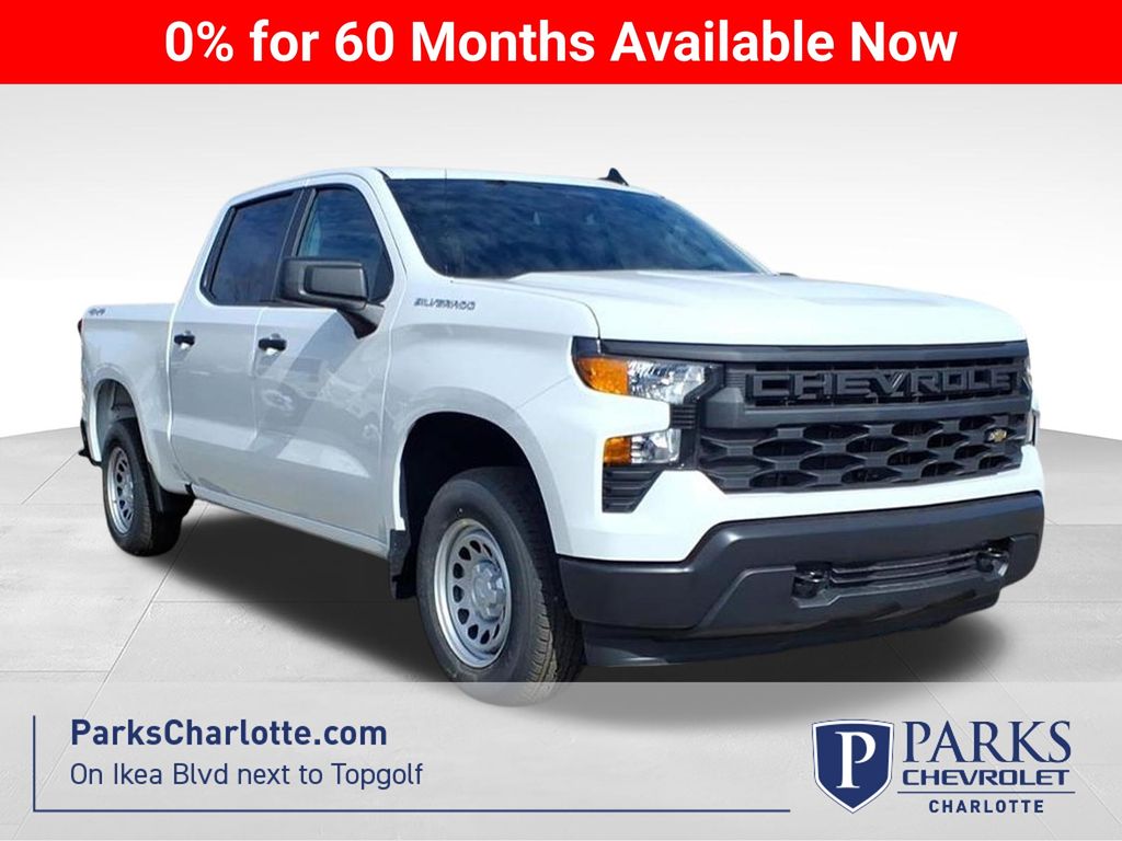 Summit White 2026 Chevrolet Silverado 1500 Work Truck Crew Cab 4WD Pickup Truck Four-Wheel Drive Automatic
