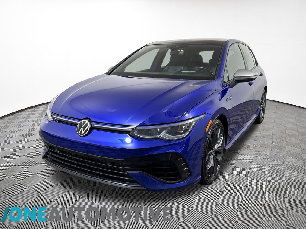 Blue 2022 Volkswagen Golf R Hatchback All-Wheel Drive 7-Speed Dual Clutch