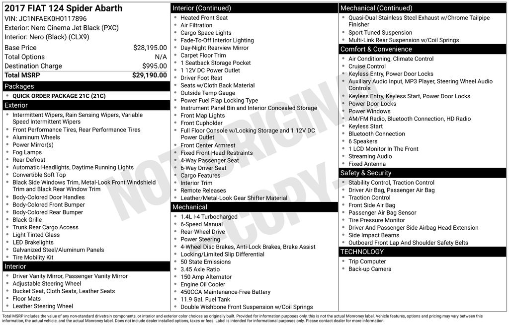 2017 FIAT 124 Spider Elaborazione Abarth