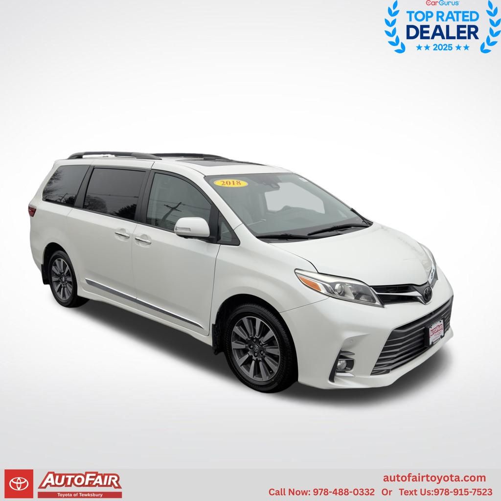 White 2018 Toyota Sienna Limited Premium 7-Passenger AWD Minivan All-Wheel Drive 8-Speed Automatic