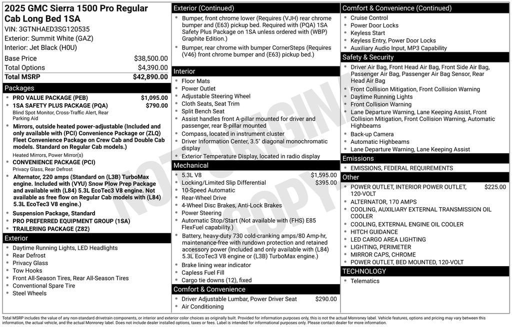2025 GMC Sierra 1500 Pro