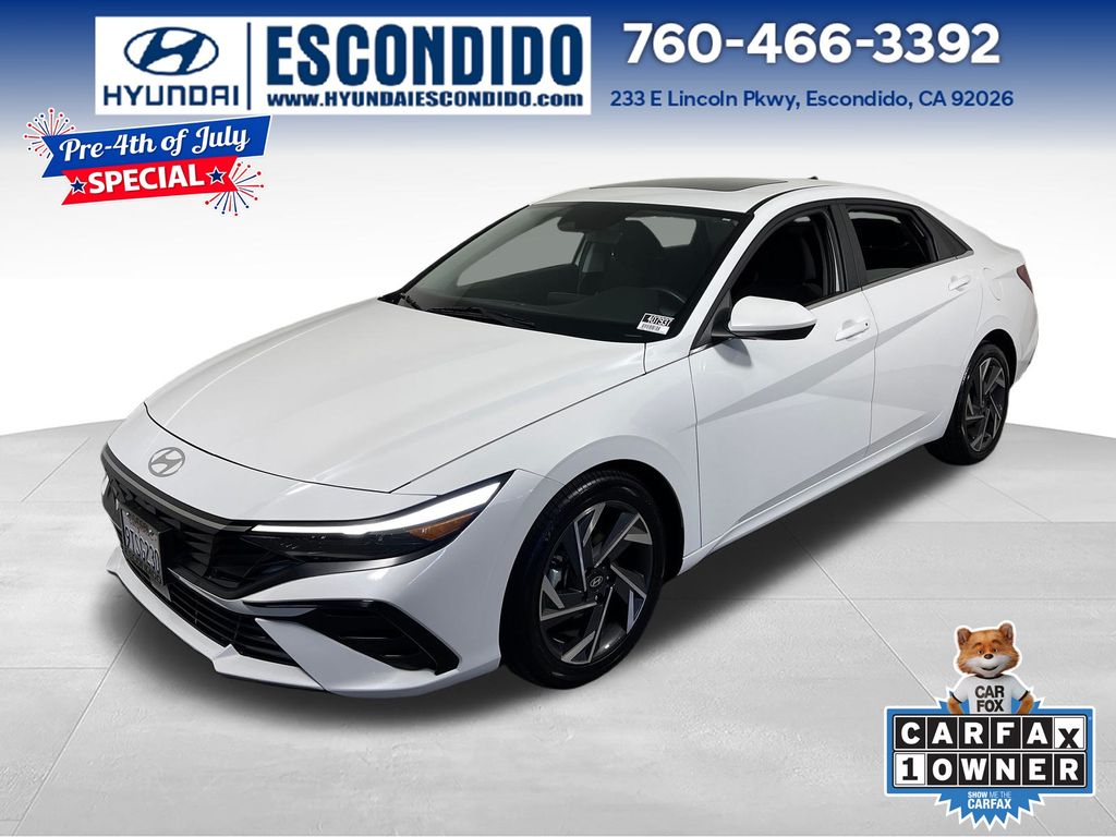Serenity White 2025 Hyundai Elantra Sedan Front-Wheel Drive Continuously Variable Transmission