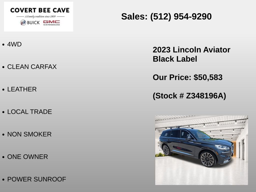 Used Car 2023 Lincoln Aviator  Black Label For Sale Under $60,000 In Austin, Texas
