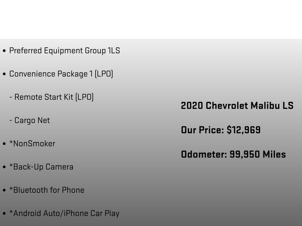 2020 Chevrolet Malibu LS Red at Klick Lewis Buick Chevrolet