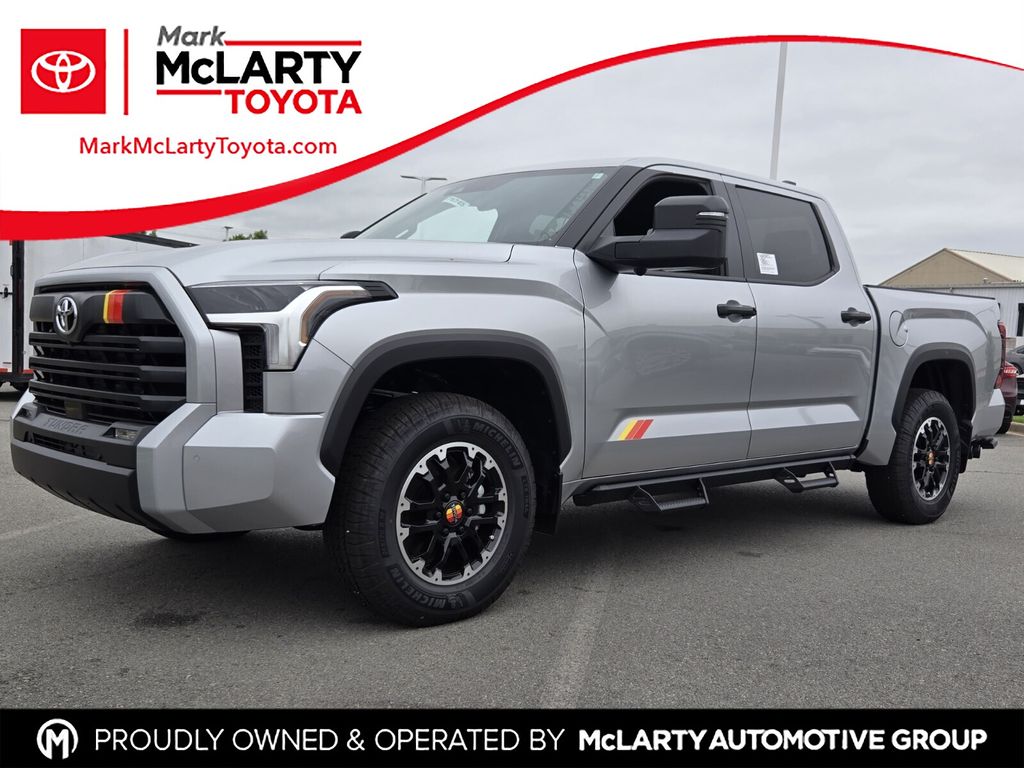 Silver 2026 Toyota Tundra SR5 CrewMax Cab 4WD Pickup Truck Four-Wheel Drive Automatic