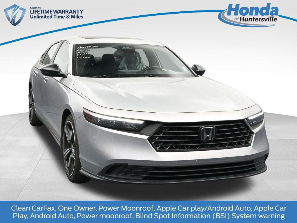 Solar Silver Metallic 2024 Honda Accord Hybrid Sport FWD Sedan Front-Wheel Drive Continuously Variable Transmission