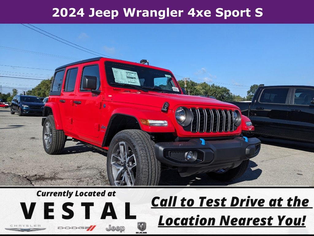 Firecracker Red Clearcoat 2024 Jeep Wrangler 4xe Sport S 4WD SUV / Crossover Four-Wheel Drive 8-Speed Automatic
