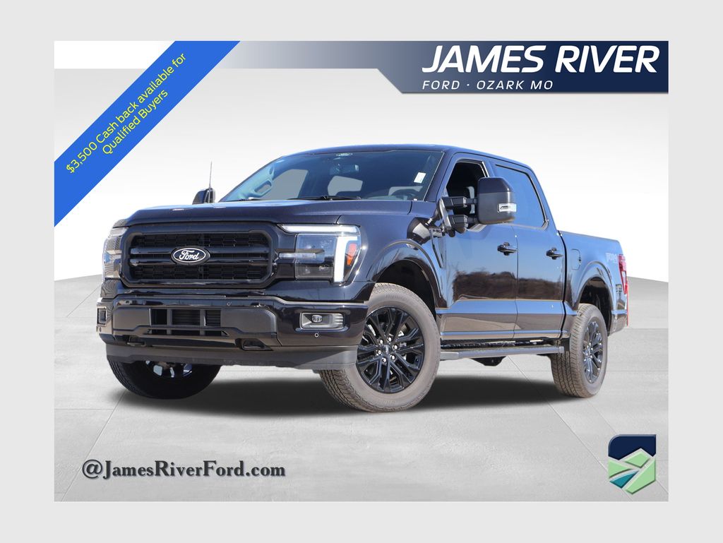 Black Metallic 2025 Ford F-150 Lariat SuperCrew 4WD Pickup Truck Four-Wheel Drive Automatic