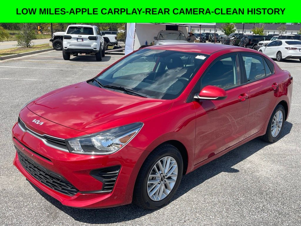 Currant Red 2023 Kia Rio Sedan Front-Wheel Drive Continuously Variable Transmission