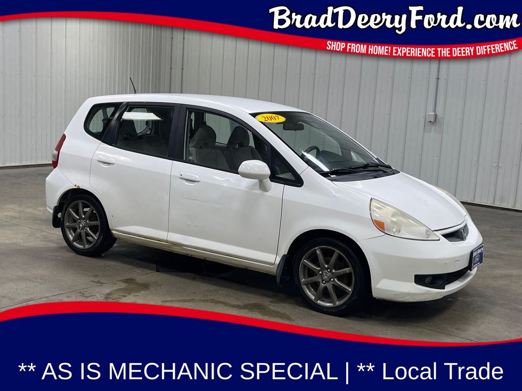 Taffeta White 2007 Honda Fit Hatchback Front-Wheel Drive 5-Speed Manual