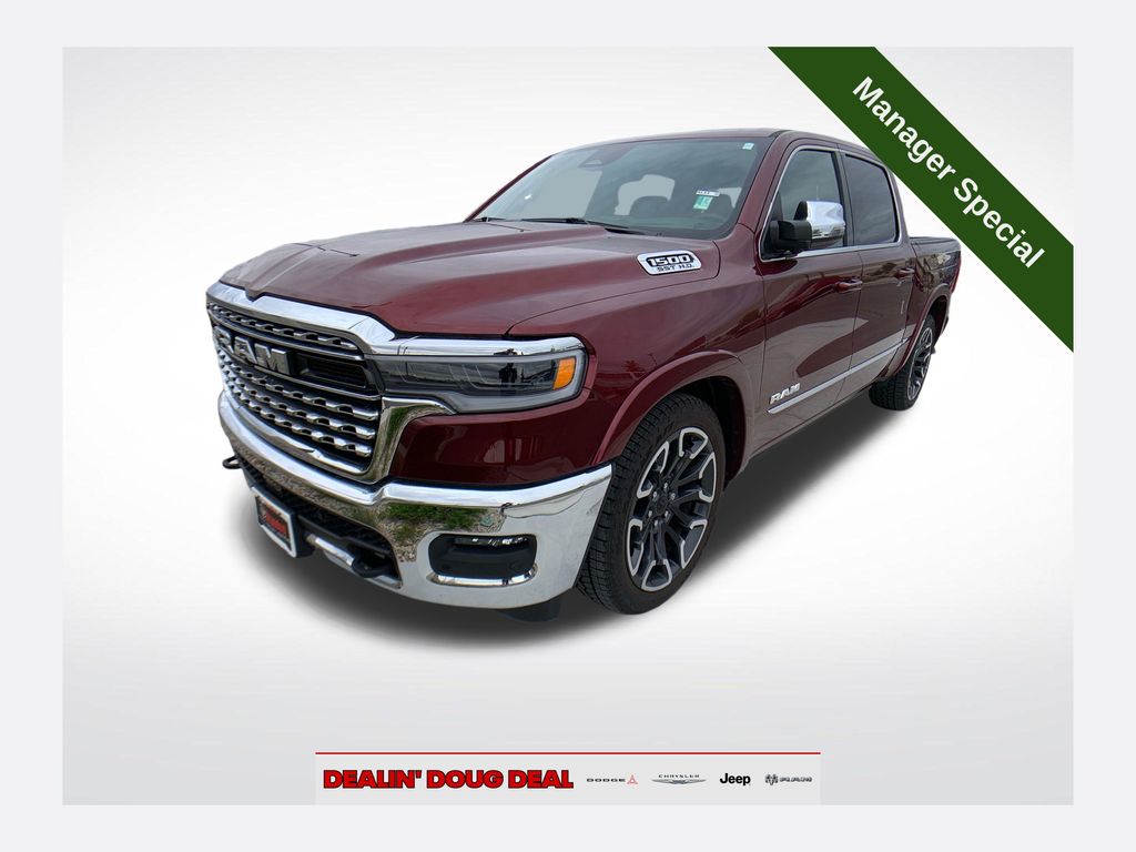 Delmonico Red Pearlcoat 2025 RAM 1500 Limited Crew Cab 4WD Pickup Truck Four-Wheel Drive 8-Speed Automatic