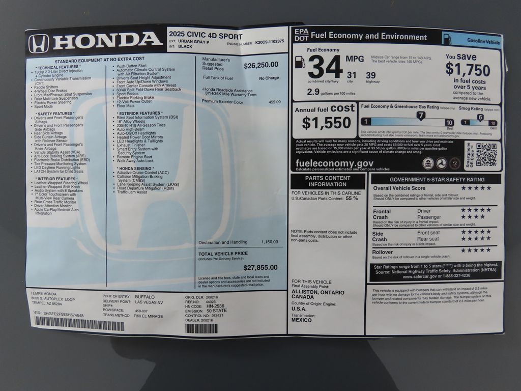 2025 Honda Civic Sport 9