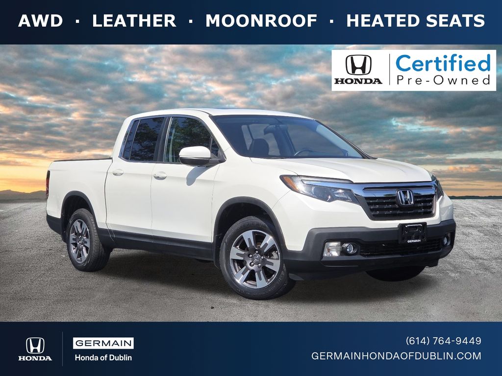 White Diamond Pearl 2019 Honda Ridgeline Pickup Truck All-Wheel Drive Automatic