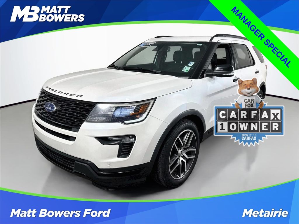 White Platinum Clearcoat Metallic 2018 Ford Explorer Sport AWD SUV / Crossover All-Wheel Drive 6-Speed Automatic