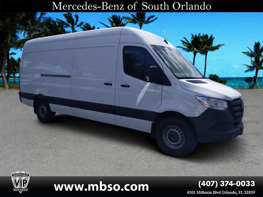 Gray White 2022 Mercedes-Benz Sprinter Cargo Van 4X2 9-Speed Automatic