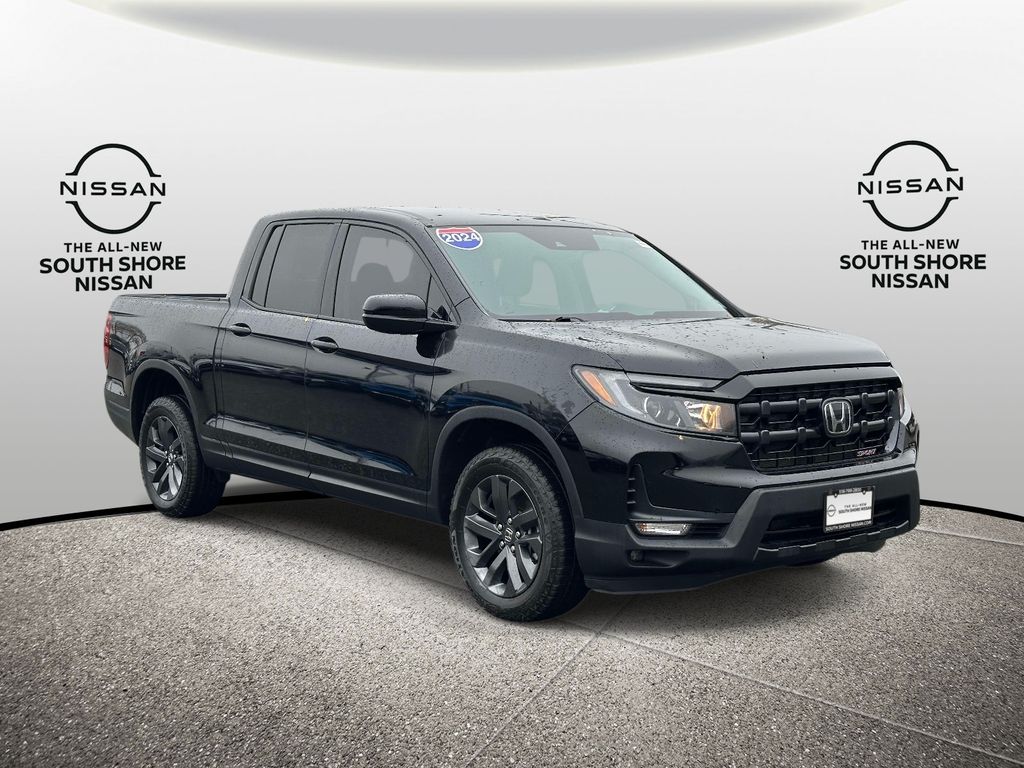 Crystal Black Pearl 2024 Honda Ridgeline Sport AWD Pickup Truck All-Wheel Drive 9-Speed Automatic