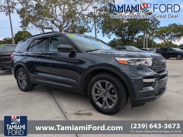 Stone Blue Metallic 2023 Ford Explorer SUV / Crossover Rear-Wheel Drive Automatic