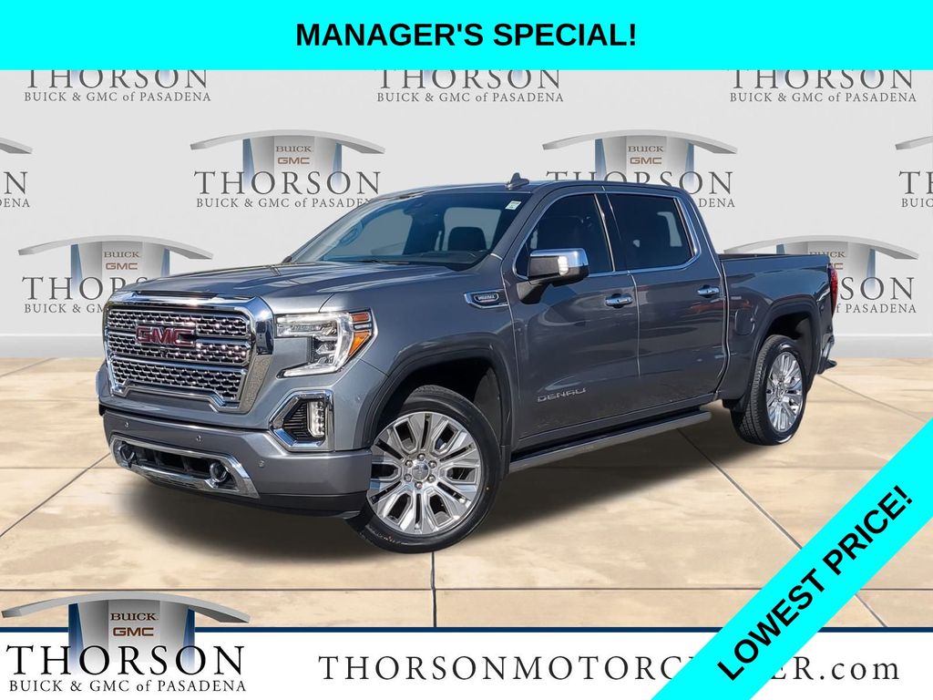 Gray (Satin Steel Metallic) 2021 GMC Sierra 1500 Denali Crew Cab 4WD Pickup Truck Four-Wheel Drive Automatic