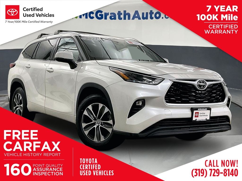 White (Blizzard Pearl) 2021 Toyota Highlander XLE AWD SUV / Crossover All-Wheel Drive 8-Speed Automatic