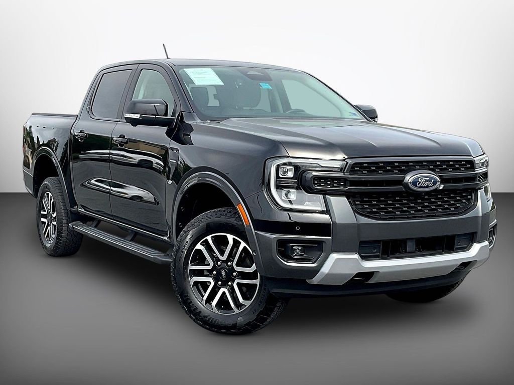 Shadow Black 2024 Ford Ranger Lariat SuperCrew 4WD Pickup Truck Four-Wheel Drive Automatic