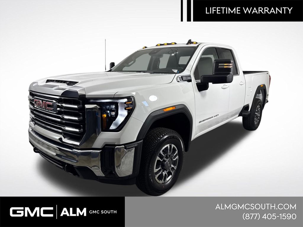 Summit White 2026 GMC Sierra 2500HD SLE Double Cab 4WD Pickup Truck Four-Wheel Drive Automatic