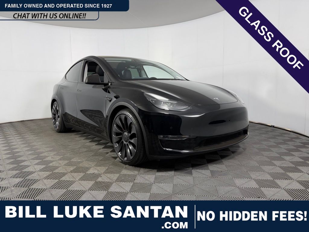 Solid Black 2021 Tesla Model Y Performance AWD SUV / Crossover All-Wheel Drive 1-Speed Automatic