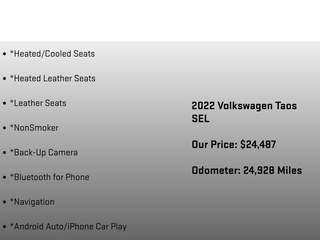2022 Volkswagen Taos 1.5T SEL Gray at Subaru and VW of Moon Township