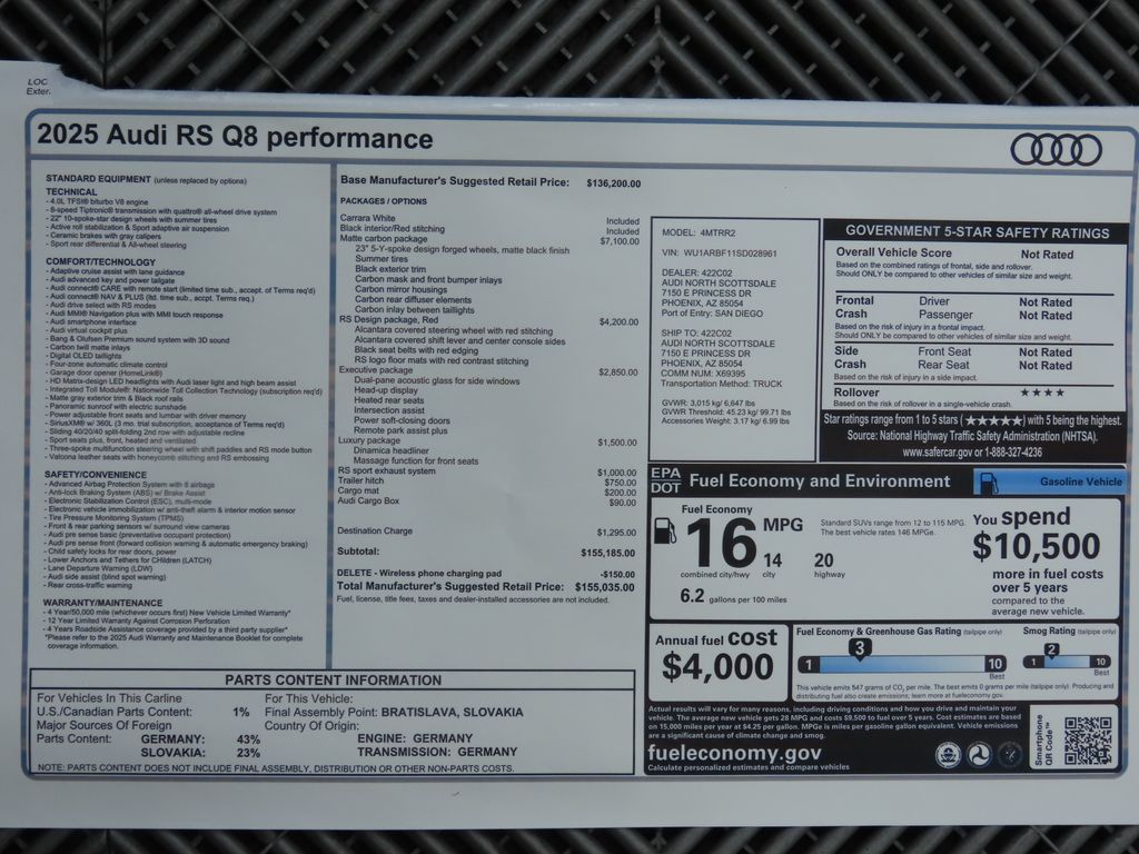 2025 Audi RS Q8 4.0T 9