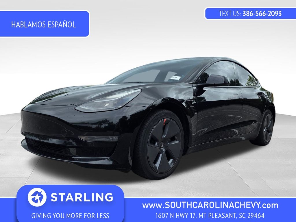Solid Black 2022 Tesla Model 3 Sedan All-Wheel Drive 1-Speed Automatic