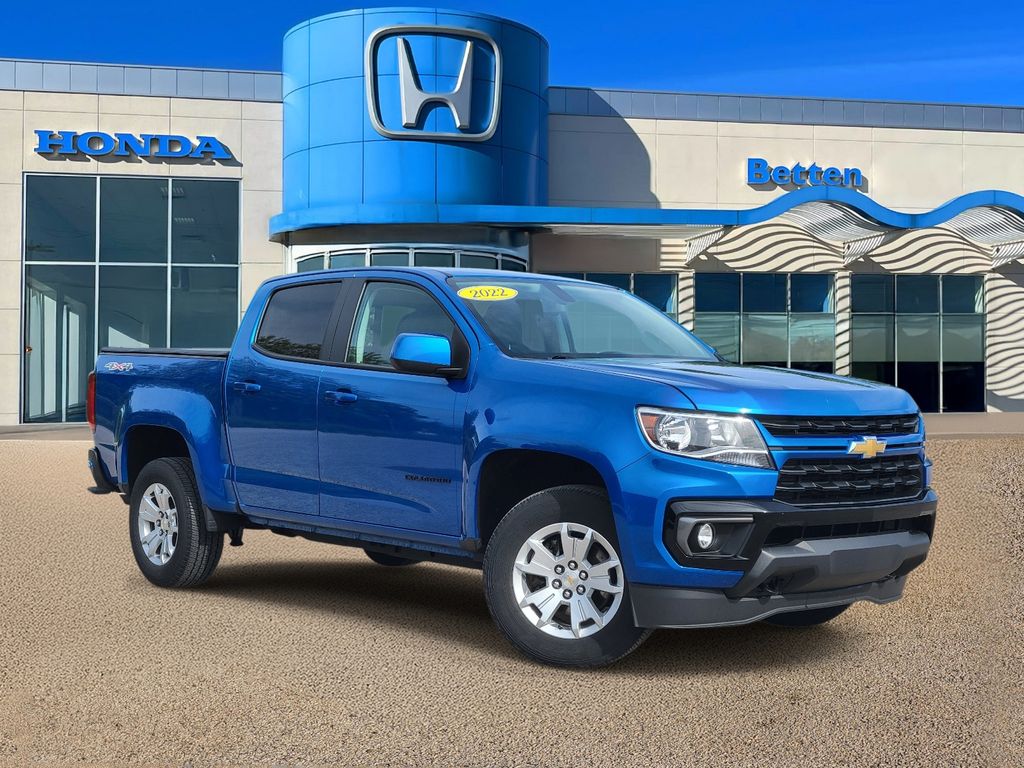 Bright Blue Metallic 2022 Chevrolet Colorado Pickup Truck Four-Wheel Drive 8-Speed Automatic