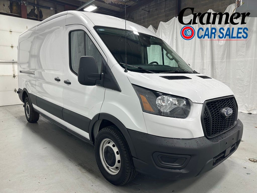 Oxford White 2024 Ford Transit Cargo 250 Medium Roof LB RWD Van Rear-Wheel Drive