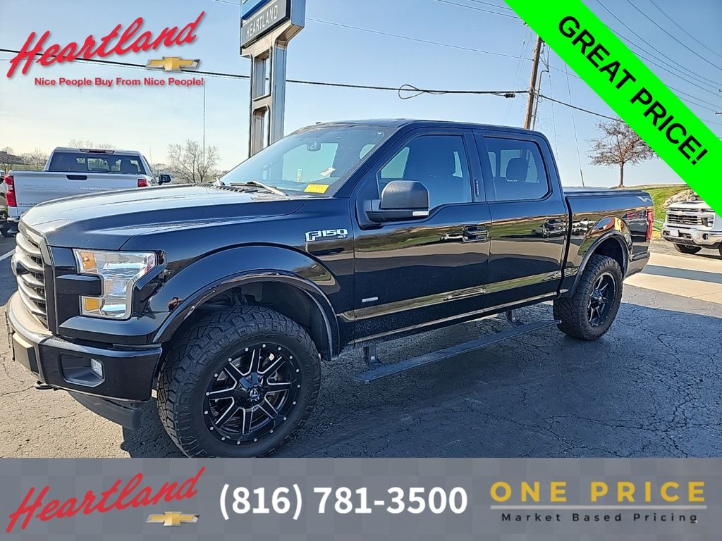 Shadow Black 2017 Ford F-150 XLT SuperCrew 4WD Pickup Truck Four-Wheel Drive Automatic